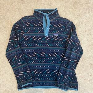 Patagonia Synchilla Snap-T Fleece Pullover Women's Large Blue Wild Roots Aztec